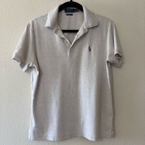 Ralph Lauren Polo Shirt Men’s Cream Size Medium Short Sleeve Golf Shirt Cotton